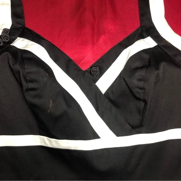 White House Black Market (WHBM) Black & White Stripped Halter Knee Length Dress - Picture 13 of 16